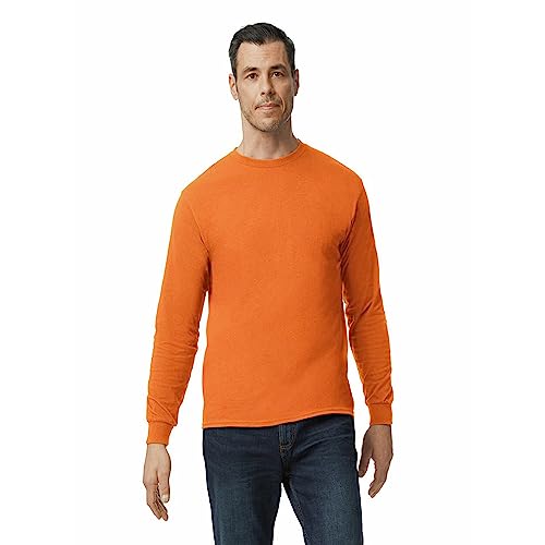 Gildan Adult Heavy Cotton Long Sleeve TShirt Style G5400 2Pack Safety Orange Medium - Image 3