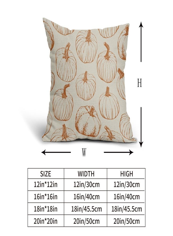Aytipun Fall Pillow Covers 18x18 Set of 2 Burnt Orange Pumpkin Autumn Thanksgiving Harvest Decorative Throw Pillows Outdoor Cushion Case Sofa Couch Bed Decor - Image 5
