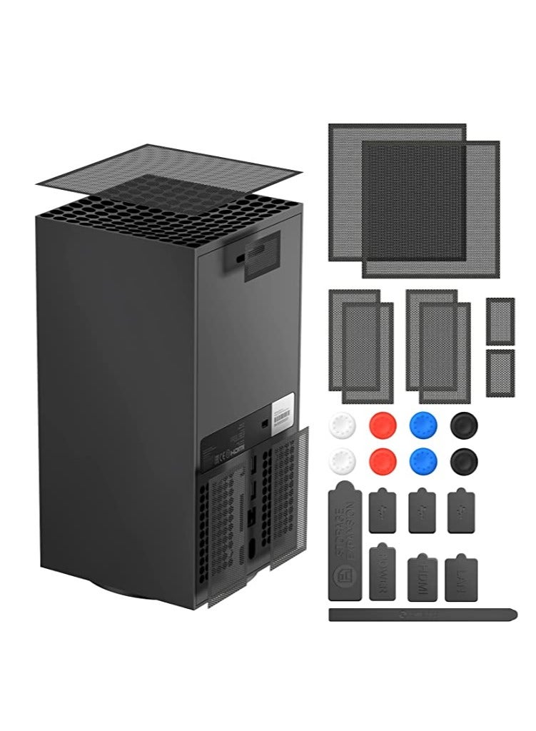 Excefore Dust Filter Cover for Xbox Series X with Rubber Dust Plugs, Top Case Dust Proof Filter Cover, KASTWAVE Silicone Dust Plugs and Thump Grip Caps for Xbox Series X - 2 Pack Sets - Image 1