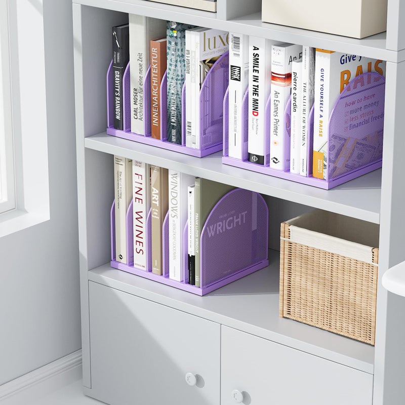 gianotter Desktop File Organizer, Desk Organizer with 5 Compartments, Paper Organizer for Desk, Workspace Organizers for Office Supplies (Purple) - Image 4