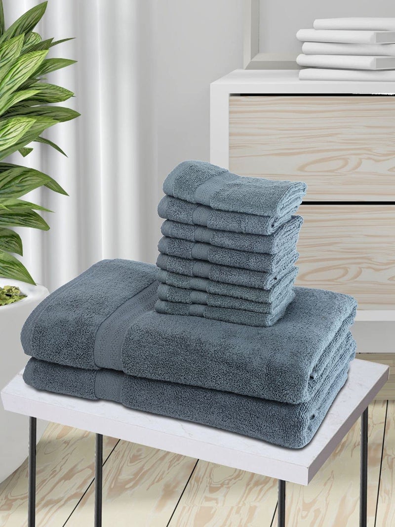 BIANCA 10pc Ultra Soft Zero Twist 100 Cotton Towel 2pc Bath 8pc Face Paradiso Super Absorbent Fluffy AeroCore Organic Technology for Men Women Gym Kitchen SolidGrey - Image 1