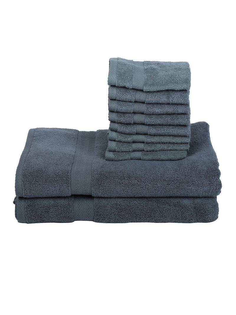 BIANCA 10pc Ultra Soft Zero Twist 100 Cotton Towel 2pc Bath 8pc Face Paradiso Super Absorbent Fluffy AeroCore Organic Technology for Men Women Gym Kitchen SolidGrey - Image 2