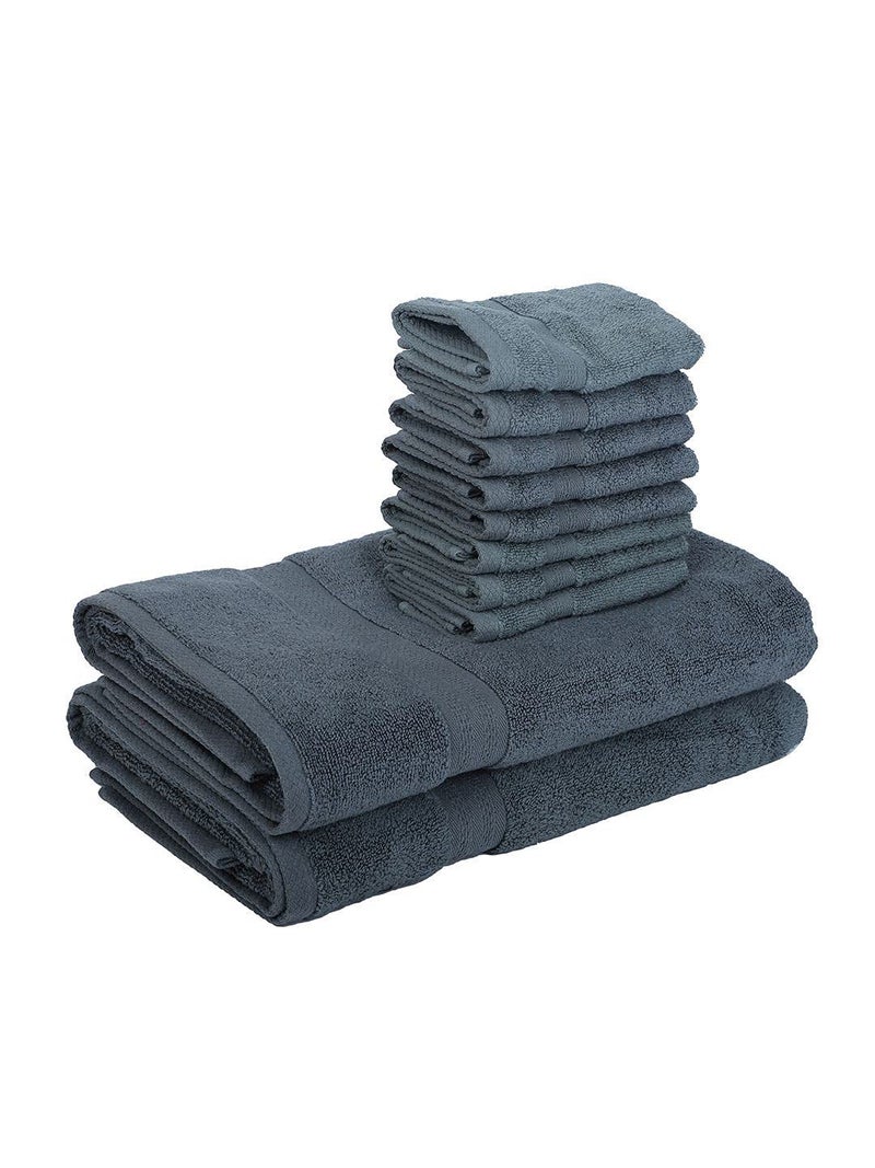 BIANCA 10pc Ultra Soft Zero Twist 100 Cotton Towel 2pc Bath 8pc Face Paradiso Super Absorbent Fluffy AeroCore Organic Technology for Men Women Gym Kitchen SolidGrey - Image 3