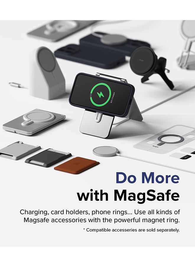 Rearth - Silicone Magnetic Compatible with iPhone 15 Pro Case Cover Powerful Magnet Long Lasting Silky Feel Anti-Fingerprint Back Cover - Deep Blue - Image 1