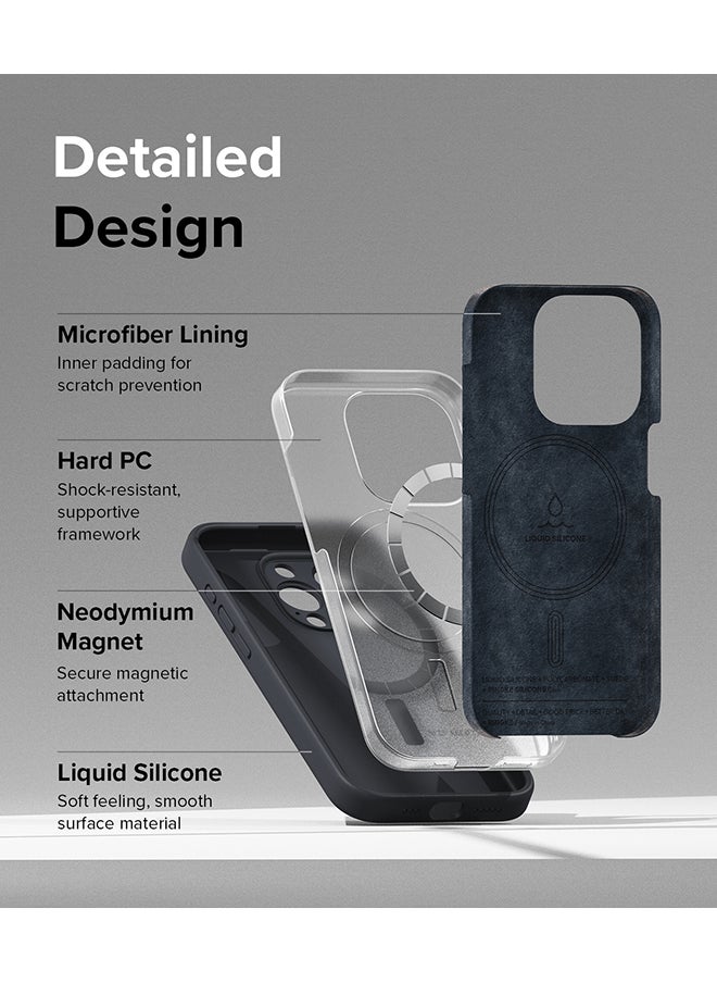 Rearth - Silicone Magnetic Compatible with iPhone 15 Pro Case Cover Powerful Magnet Long Lasting Silky Feel Anti-Fingerprint Back Cover - Deep Blue - Image 1