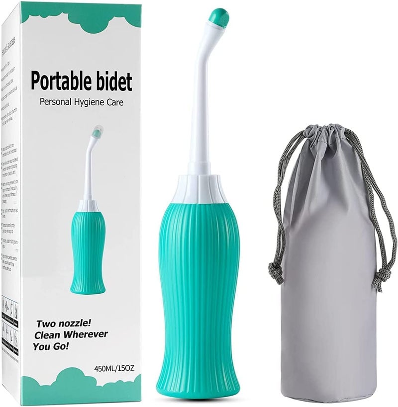 COOFANDY Handheld Portable Bidet Spray with 2 Nozzles for Toilet Postpartum Perineal Cleaning Retractable Jet Spray Bottles for Outdoor Personal Hygiene Travelling Accessories 500ml Multicolor - Image 1