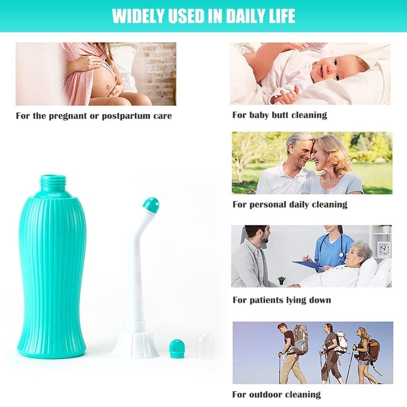 COOFANDY Handheld Portable Bidet Spray with 2 Nozzles for Toilet Postpartum Perineal Cleaning Retractable Jet Spray Bottles for Outdoor Personal Hygiene Travelling Accessories 500ml Multicolor - Image 3