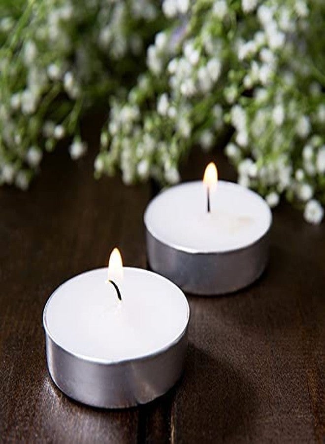 Pomp Glow Tealights (50 Pack) | White Unscented Decorative Tea Light Candles that Will Light Up Your Home, Wedding, Dinner & Any Special Occasion | Long Lasting, Smokeless, Mess Free Candles - Image 2