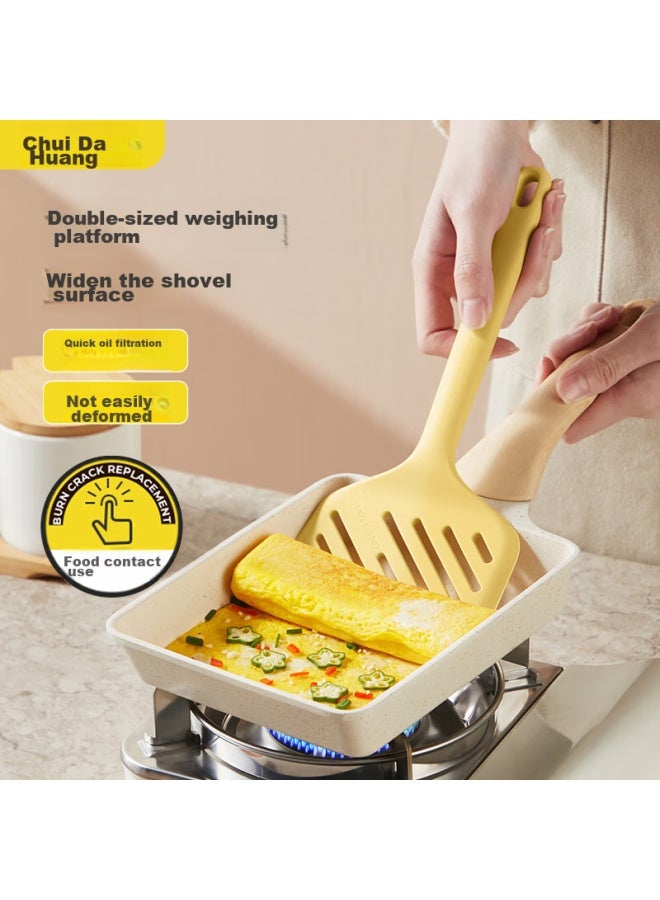 COOKER KING Chuidahuang Silicone Spatula, Yuzi Shao Special Frying Spatula, Egg Spatula, Goose Yellow Color  - Image 1