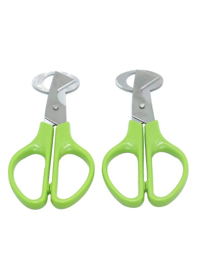 2pcs Stainless Steel P IGeon Quail Egg Scissors, Bird Egg Cutter Opener, Shears Tool for Home Kitchen, Green - Image 1