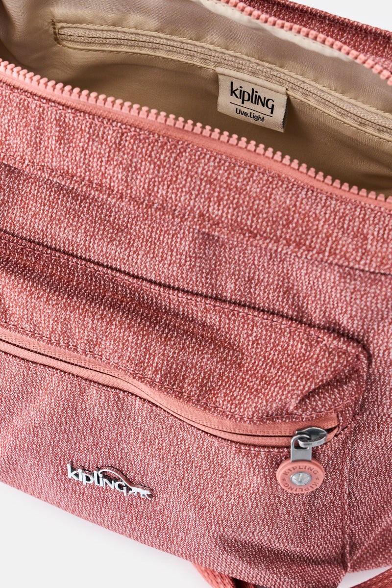 kipling Women Brand Logo Shoulder Bag, Brown - Image 3