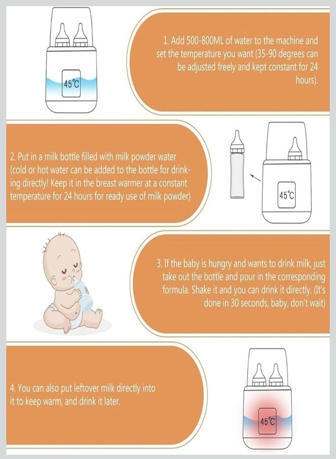 Richtots Premium Baby Bottle Warmer,8-in-1 Baby Bottle Sterilizer, Quick Bottle Warmer, Baby Milk Bottle Warmer, Quick Baby Food Warmer and Defrost, BPA Free Baby Food Heater with LCD Display (8in1 MULTICOLOR) - Image 5