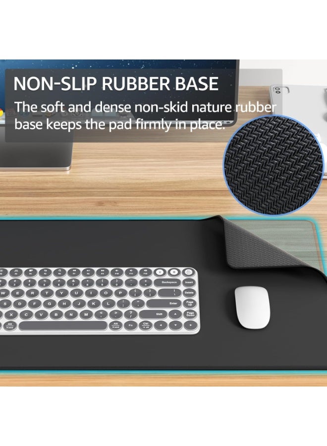 Large gaming mousepad, made with premium microwoven fabric, extended desktop mousepad, stitched edges, non-slip base, waterproof keyboard pad, suitable for gamers, office and home use. Dimensions: 31.5 x 11.8 inches, black. - Image 3
