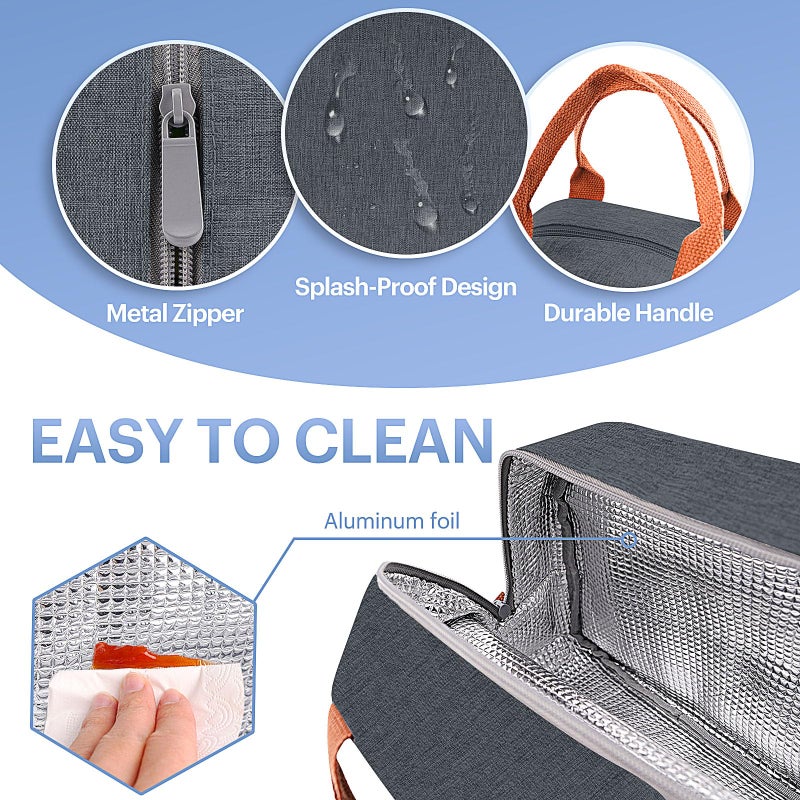 Easyfun Lunch Bag for Women & Men Adult Insulated Lunch Box, Small Leakproof Cooler Food Lunch Containers Reusable High Capacity Lunch Tote Bags for Work, Travel, Outdoor (Navy Blue) - Image 4