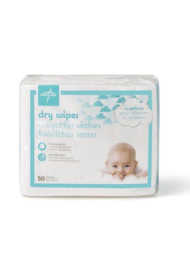 Medline Ultrasoft Disposable Dry Cleansing Cloths, Fragrance-Free, 10 x 13 inches, 50 per Bag, One Bag - Image 1