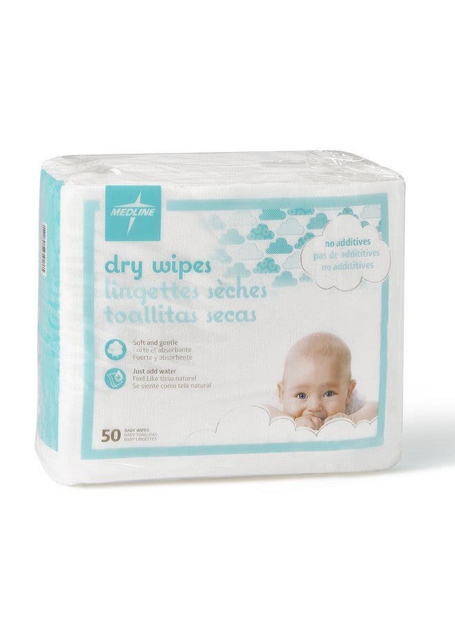 Medline Ultrasoft Disposable Dry Cleansing Cloths, Fragrance-Free, 10 x 13 inches, 50 per Bag, One Bag - Image 2