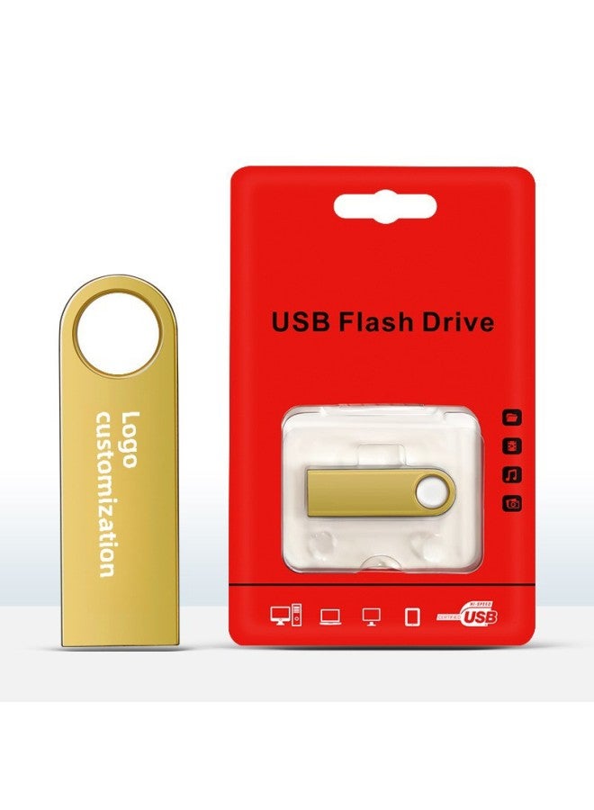 Supply U Disk Customized 8g High-speed USB Disk Lettering Gift Advertising Metal U Disk Tuhao Gold Creative U Disk 16g-Color:Gold-Capacity:16GB - Image 1