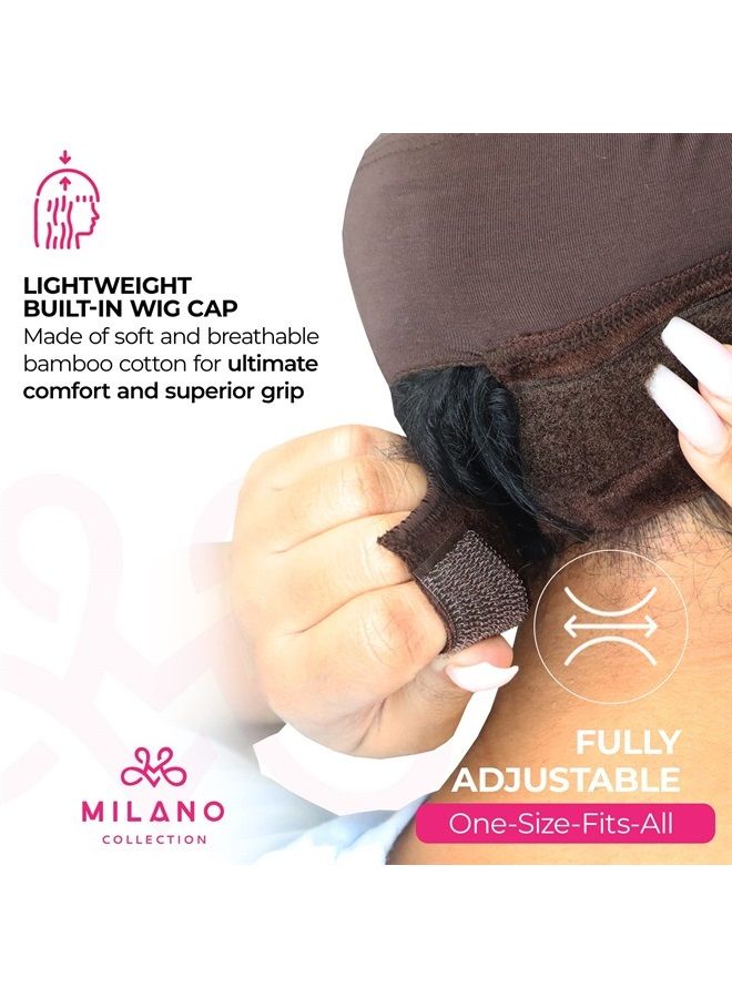 MILANO COLLECTION Wig Grip Cap for Women | Stocking Dome Cap with Built In Elastic Headband | Non Slip Wig Gripper Accessories for Keeping Wigs Lace Front In Place, Chocolate Brown, 2 Pack - Image 4