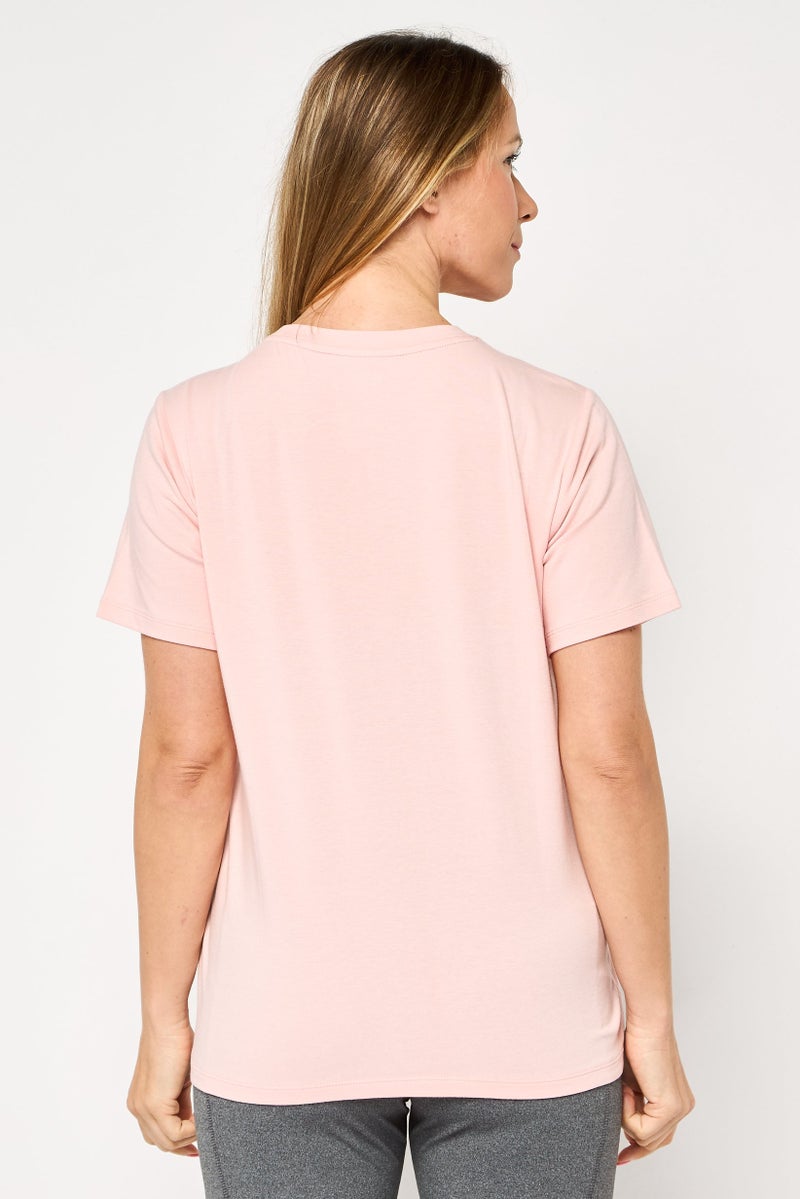 DKNY Sport Women Sportswear Fit Short Sleeves Outdoor T-Shirt, Pink - Image 4
