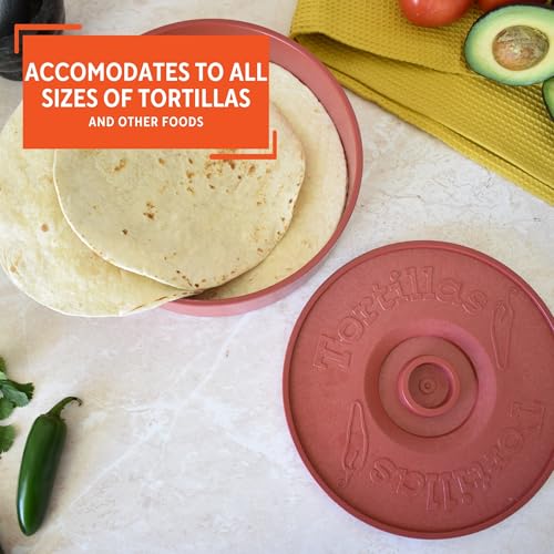 Imusa 8in Plastic Tortilla Warmer, Terracotta Color, Traditional Mexican Server for Keeping Tortillas, Wraps, and Flatbreads Warm - Image 4
