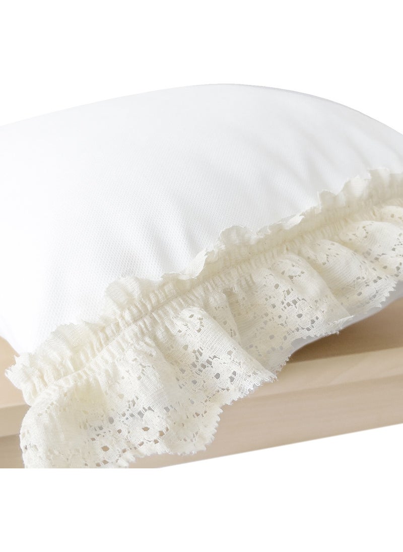 Ritmo Home Frilly Vintage Lace Bohemian Style White Throw Pillow Cover  - Image 2