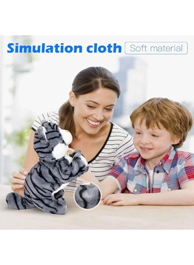 Smalody Smalody Interactive Electronic Plush Toy - Upgrade with LED Light Eyes Animated Sound Control Electronic Pet, Robot Cat Kitten Toys Gifts for Boys & Girls Kids Birthday Christmas (Gray) - Image 2