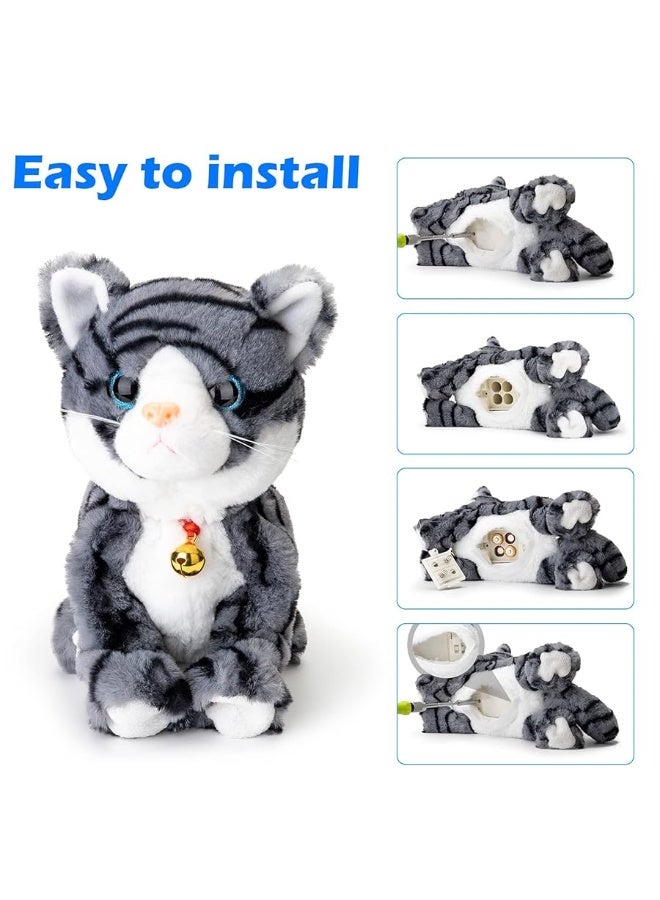 Smalody Smalody Interactive Electronic Plush Toy - Upgrade with LED Light Eyes Animated Sound Control Electronic Pet, Robot Cat Kitten Toys Gifts for Boys & Girls Kids Birthday Christmas (Gray) - Image 5