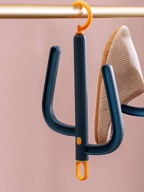 AVIROM 2 pcs Cactus Shape Portable Shoes Drying Hanger Stand Holder for DehumidifyingSpace Saver Plastic Hanging Shoe Organizer for BalconyMulticolour - Image 2