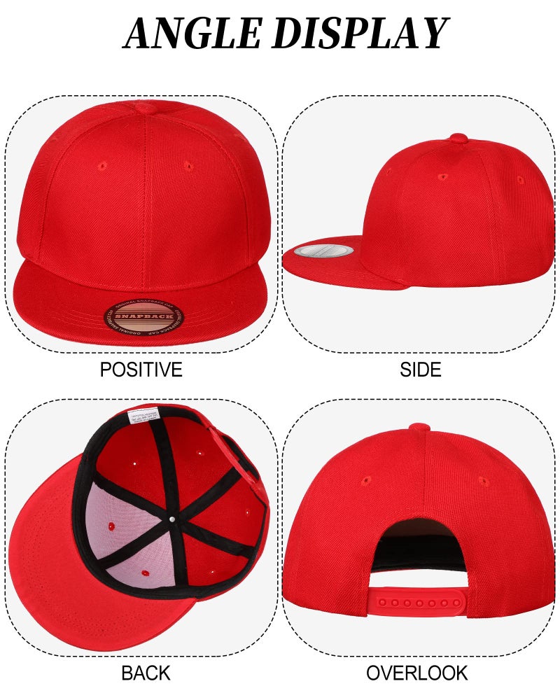 JaGely 15 Pack Snapback Hats for Men Hip Hop Style Hats Solid Baseball Adjustable Snapback Cap Flat Brim Baseball Caps(Fresh Colors) - Image 4