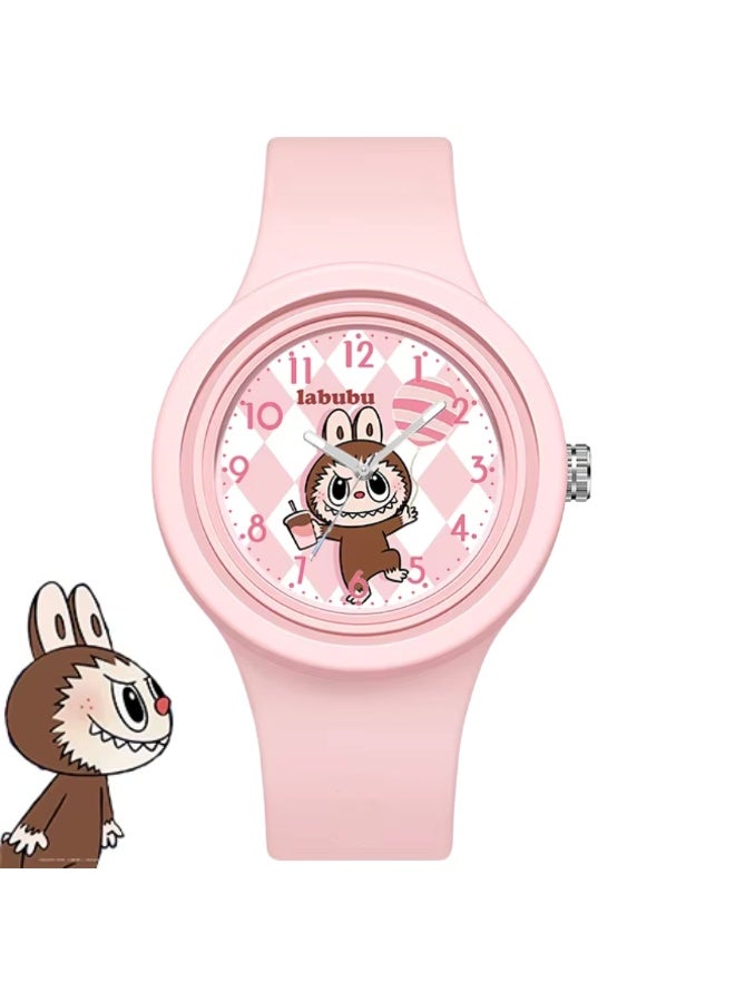 MiMi & BeiBei Cute Labubu Design Analog Watch for Kids Rubber Band Watch for Girls - Image 2