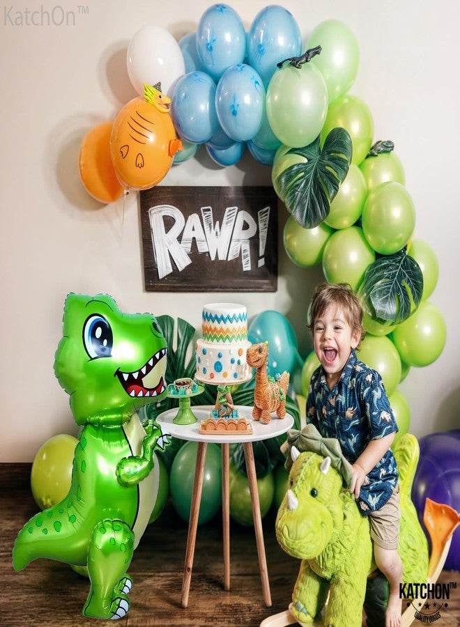 كاتشون بالون ديناصور أخضر كبير من كاتشون - 25 بوصة، بالون تي ريكس | بالونات ديناصورات لحفلات أعياد الميلاد | زينة حفلات ديناصورات خضراء لأعياد الميلاد | زينة حفلات استقبال مولود جديد بطابع الديناصورات - Image 5