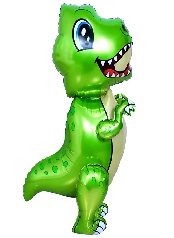 كاتشون بالون ديناصور أخضر كبير من كاتشون - 25 بوصة، بالون تي ريكس | بالونات ديناصورات لحفلات أعياد الميلاد | زينة حفلات ديناصورات خضراء لأعياد الميلاد | زينة حفلات استقبال مولود جديد بطابع الديناصورات - Image 1