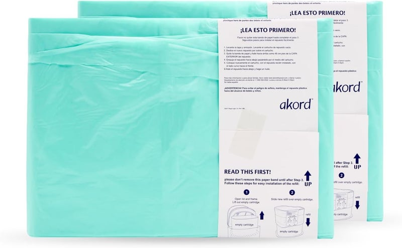 AKORD Janibell Akord 330 Diaper Pail Refill Liners 2 Count Scented  StretchResistant Holds Up to 1120 Adult Briefs Fits Akord 330 Disposal System Easy Cut  Tie Odor Control Bags Pack of 1 - Image 3