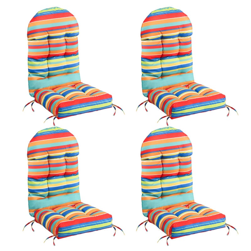 FUNBERRY Patio Chair Cushions Set of 4, Thicken Comfy Cushions for Rocker Non Slip Fade Shield Waterproof High Back with Ties - Image 1