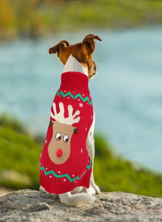 YUEPET Christmas Dog Sweaters Pullover, Reindeer Snowflake Christmas Outfits with Leash Hole, Classic Turtleneck Dog Clothes for Puppies Medium Dogs(SM) - Image 5