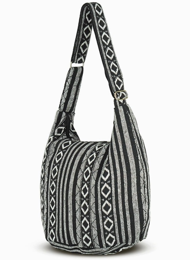 Your Cozy Cross Body Hippie Bag Bags For Women Crossbody Bag Thai Top Handmade Shoulder Bag with Adjustable Strap Naga-Black - Image 2