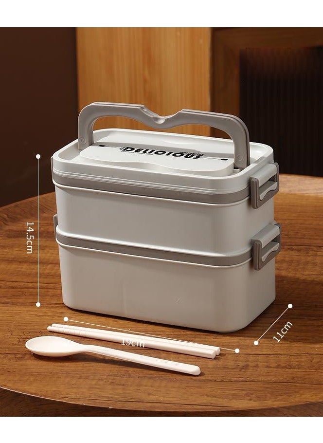 Lunch Box, Double Layer Stainless Steel Insulated Food Container, Leak-Proof Bento Box
