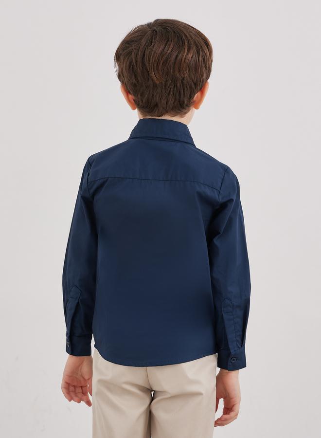 Styli Boys Navy Blue Long Sleeves Shirt With Pocket - Image 4