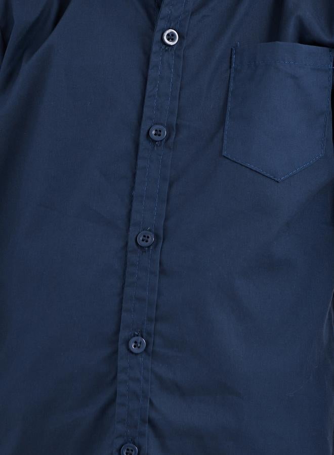 Styli Boys Navy Blue Long Sleeves Shirt With Pocket - Image 3
