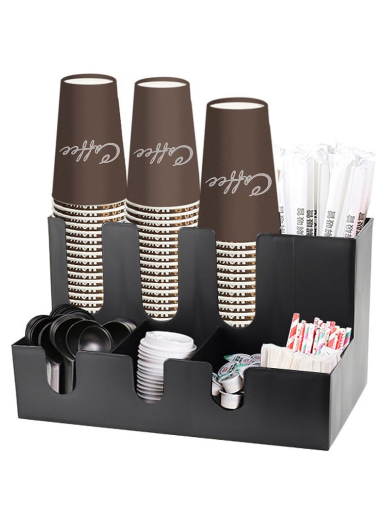 أوزيغالور منظم أكواب القهوة الورقية القابلة للتصرف، منظم أكواب بـ 9 حجرات للاستخدام المنزلي والمكتبي والمطاعم (أسود) - Image 1