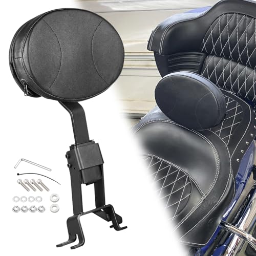 AUFER Front Driver Rider Plug-In Backrest Sissy Bar With Back Rest Pad Mounting Kit Compatible With For Chief Chieftain Classic Roadmaster Springfield 2014-2024 (Detachable,Adjustable) - Image 1