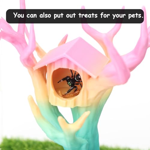 Daerky Jumping Spider Tree, Spider Hiding Cave, Tree-Shaped Climbing Toy & Cave, 3D Printed Decorative Accessory for Jumping Spiders, Wolf Spiders, Mantises & Small Arboreal Animals (Wood Color) - Image 3