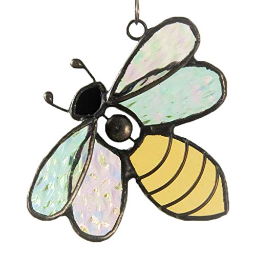J Devlin Glass Art Stained Glass Bee Ornament – Suncatcher – Decorative Bee Gift for Garden Lovers, Beekeeper Gift, Window Décor, Spring & Summer Accent - J Devlin Glass Art ORN 175 - Image 4