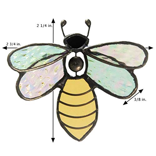 J Devlin Glass Art Stained Glass Bee Ornament – Suncatcher – Decorative Bee Gift for Garden Lovers, Beekeeper Gift, Window Décor, Spring & Summer Accent - J Devlin Glass Art ORN 175 - Image 3