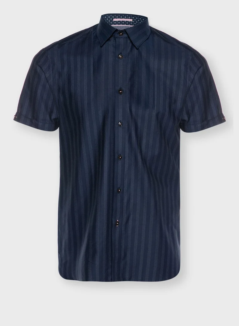 Ted Baker Dotted Stripe Slim Fit Shirt