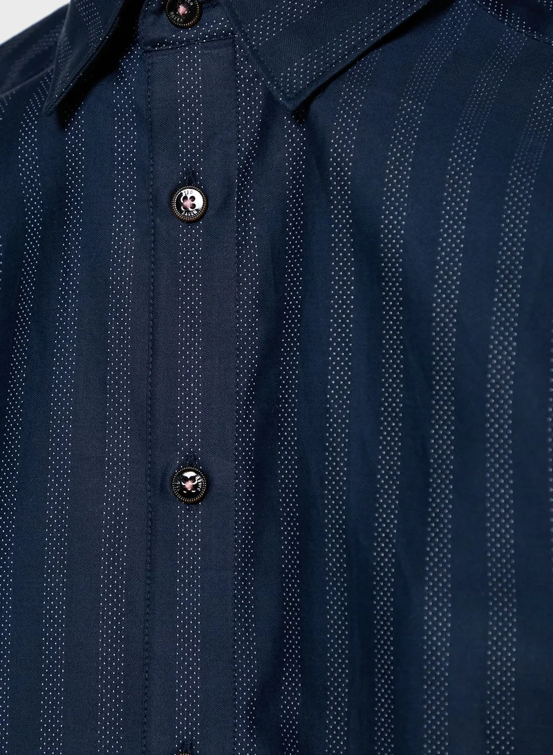 Ted Baker Dotted Stripe Slim Fit Shirt
