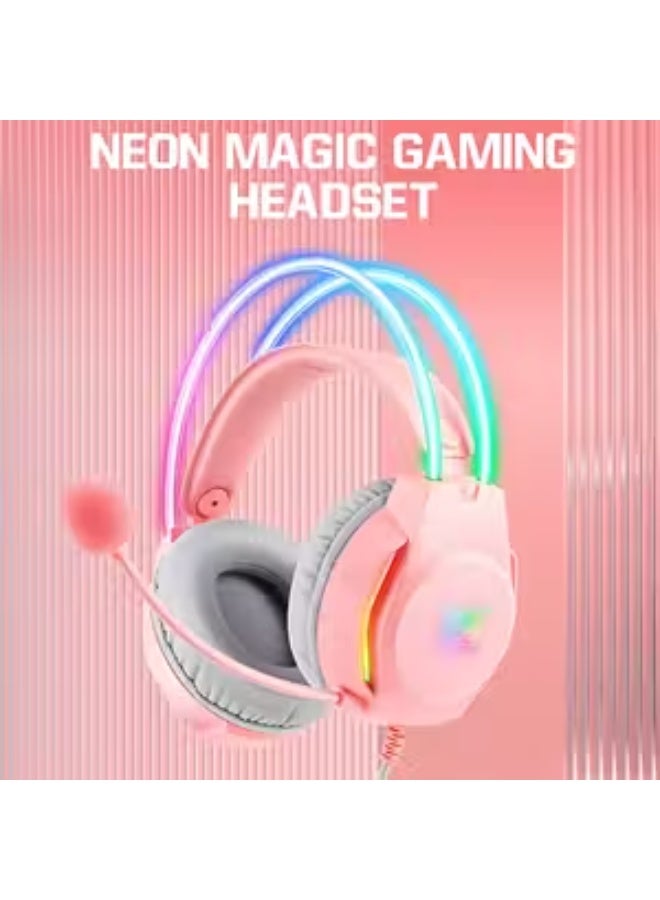 أونيكوما سماعة الألعاب السلكية ONIKUMA X26 - وردي - Image 3