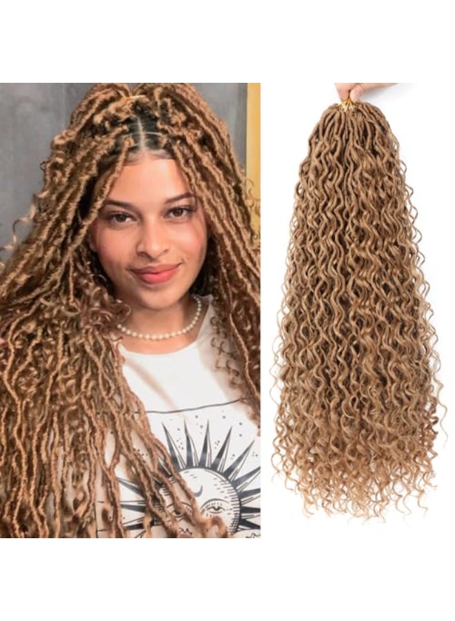 SAMBRAID 8 Packs Goddess Faux Locs Crochet Hair for Black Women Long Goddess Locs Crochet Hair Boho Style River Locs with Curly Ends 22Inch 27 8Packs - Image 1