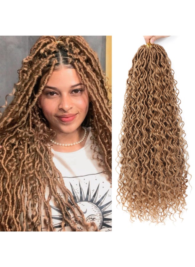 SAMBRAID 8 Packs Goddess Faux Locs Crochet Hair for Black Women Long Goddess Locs Crochet Hair Boho Style River Locs with Curly Ends 22Inch 27 8Packs - Image 2