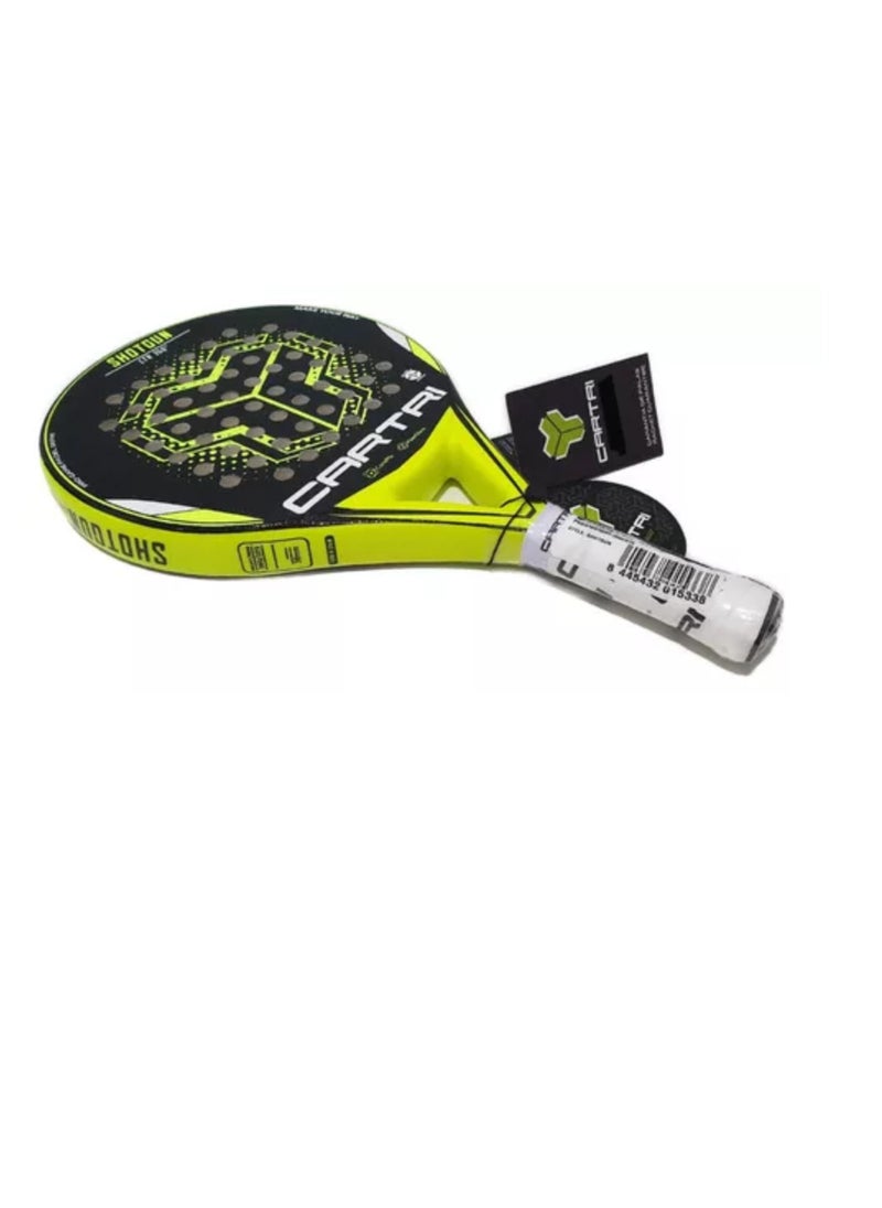 Cartri - Cartri Shotgun CTR 360 Padel Racket – Carbon Fiber Paddle Tennis Bat for Intermediate & Advanced Players – Lightweight Power & Control Racket with Shock-Absorbing Grip – Neon Yellow Design - Image 1